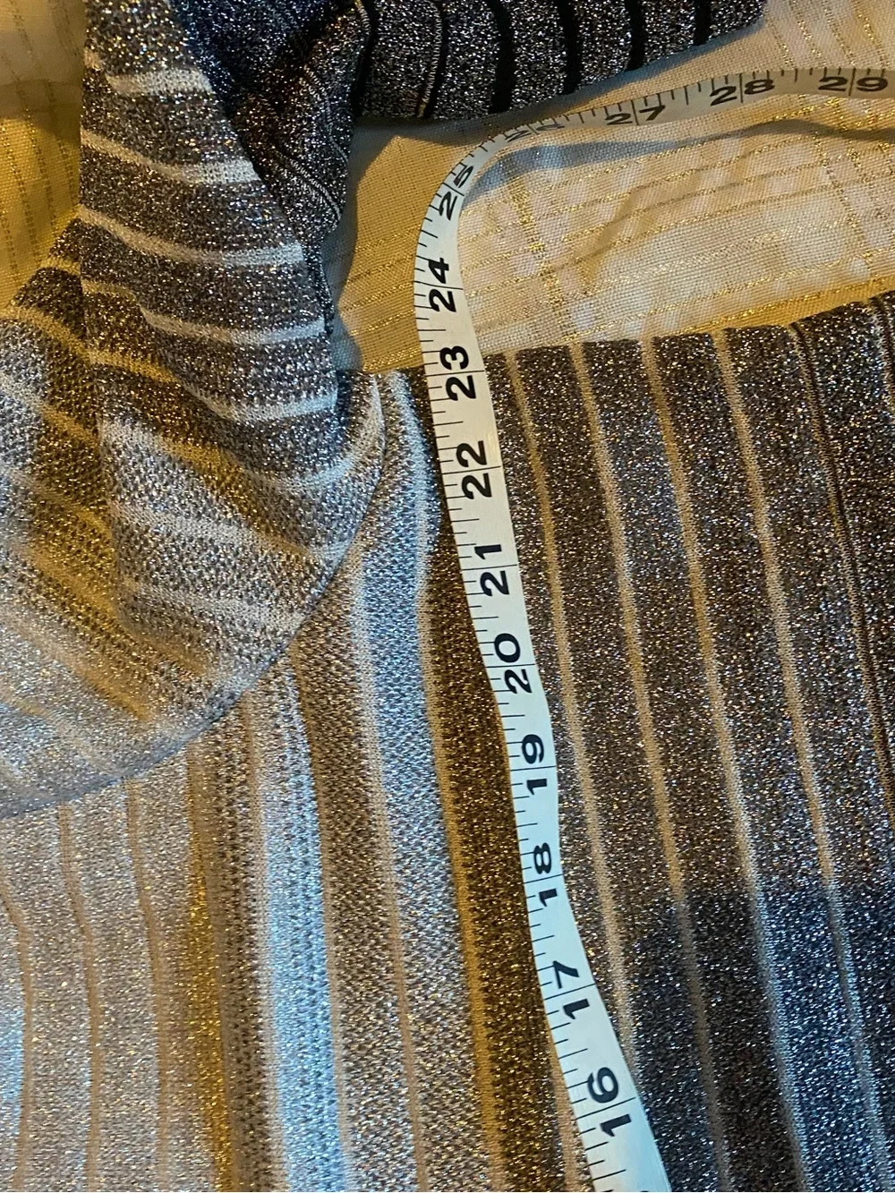 St. John Gradient Stripe V‑Neck Sweater - silver
